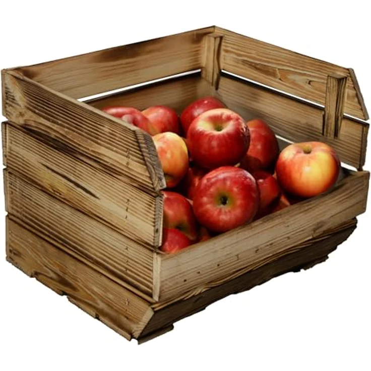 Kistenkolli Altes Land Allzweckkiste 3er Set Küchenregal 40x33x30 cm in geflammt Gemüsekiste Obsthorde (Spar-Set) – Bild 4