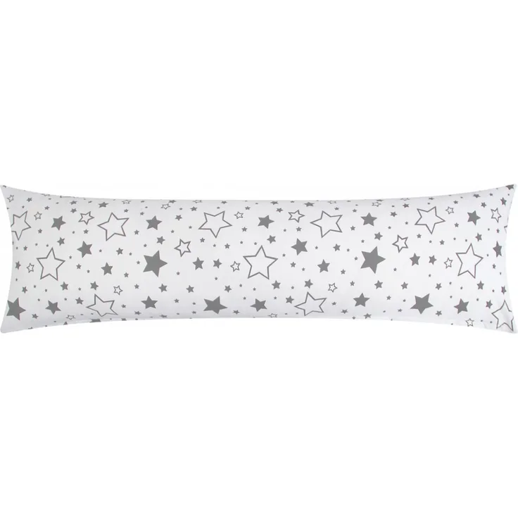 Heubergshop Seitenschläferkissenbezug, (1 Stück), 40x145cm Sterne Schwarz 100% Baumwolle Kissenbezug Kissenhülle (376-9)
