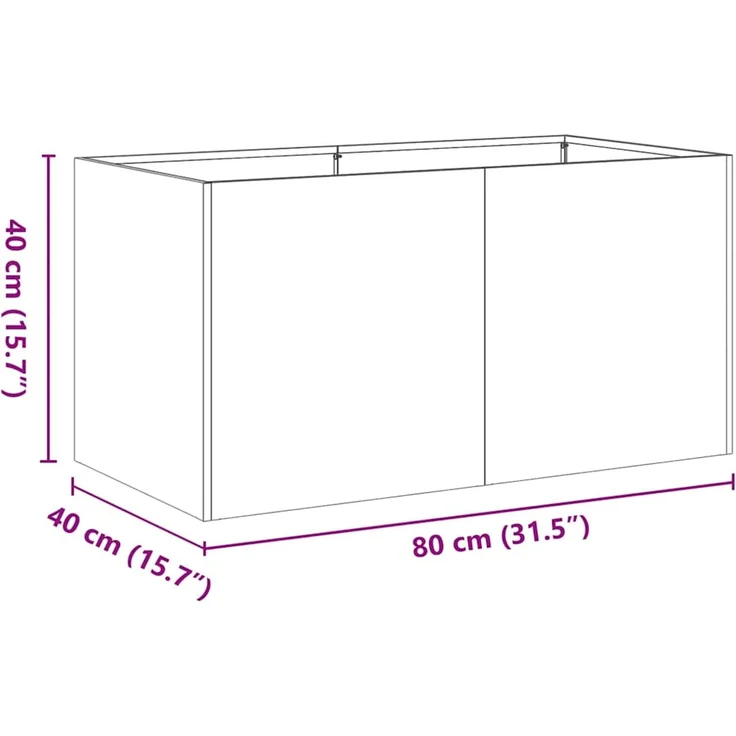 vidaXL Pflanzgefäß 80x40x40 cm Edelstahl 860672 – Bild 8