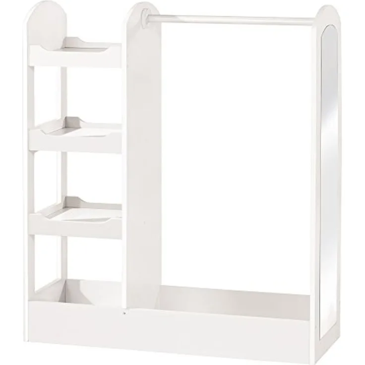 roba Garderobe - Kleiderständer - Regal - Kleiderstange - Spiegel - Holz - Weiß lackiert