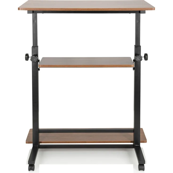 hjh OFFICE Schreibtisch WORKSTATION II Melaminharzbeschichtete Spanplatte, Gestell pulverbeschichteter Stahl Schwarz/Walnuss