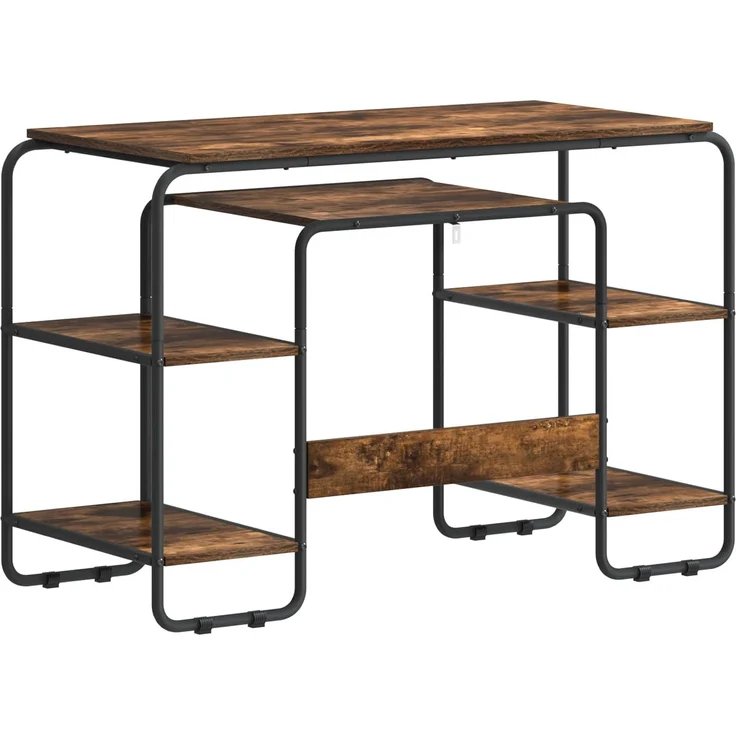 vidaXL Schreibtisch mit Stauraum Räuchereiche 113,5 x 52 x 75,5 cm 8008034 – Bild 5