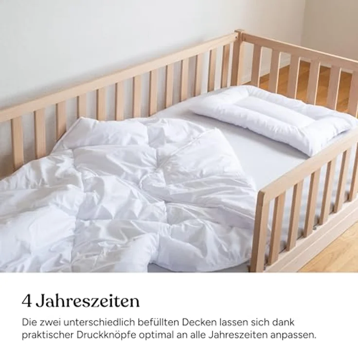 Ehrenkind Steppbett + Kopfkissen Kinder-Steppbetten-Set in verschiedenen Ausführungen, Decke + Kissen, Bezug: Kinder-Set – Bild 3