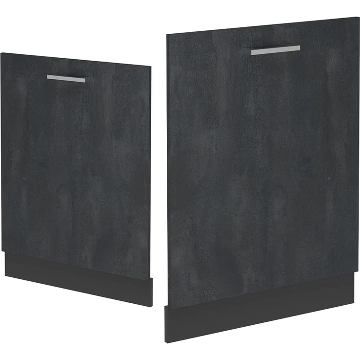 Geschirrspülblende R-Line Schwarz Beton 60 cm ohne Arbeitsplatte Vicco – Bild 4