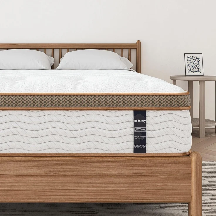 BedStory Matratze, 140x190 cm, Federn, Memory-Schaum, Hybrid-Technologie, mehrschichtig, personalisierter Komfort, Dicke 22 cm – Bild 1