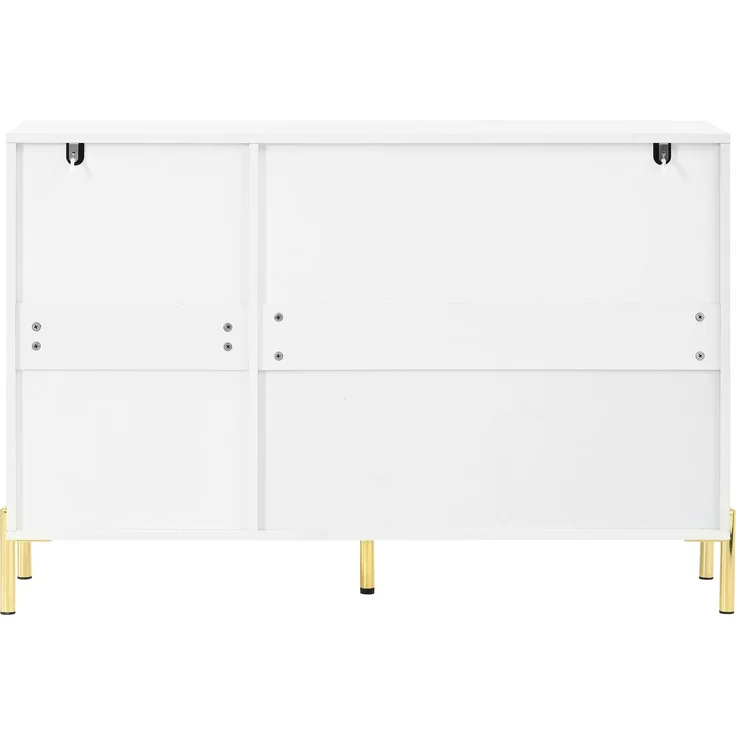 ZUBALIYA Schuhschrank 120 x 35,5 x 80 cm, mit 3 Türen, aus MDF / Spanplatte, Weiß – Bild 15