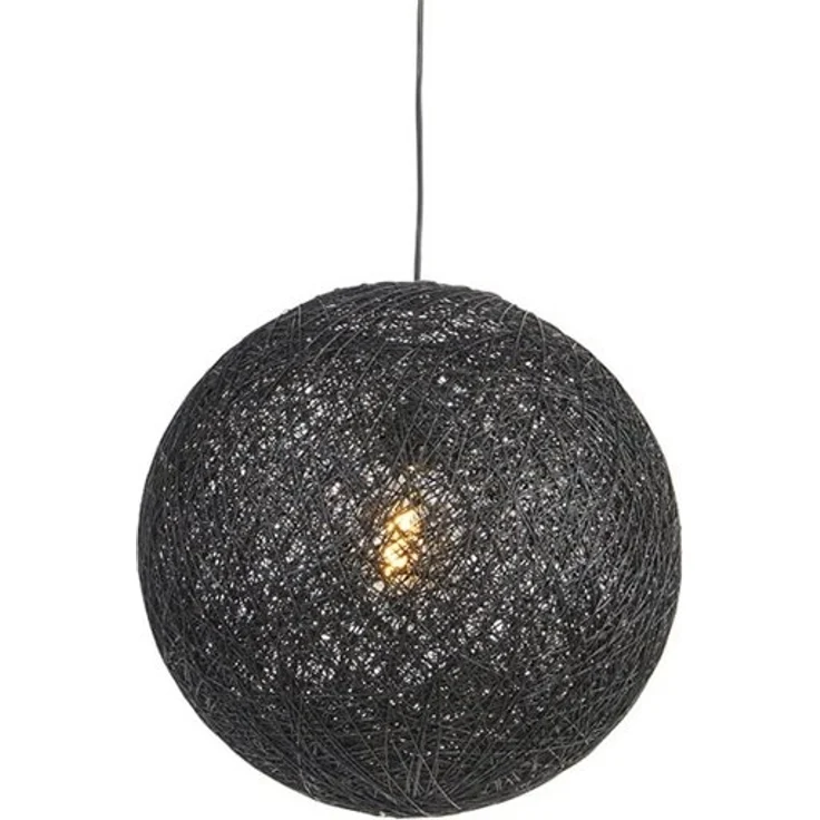 Qazqa Pendelleuchte Corda, ohne Leuchtmittel, E27, Schwarz, Modern, Papier, 1-flammig – Bild 4