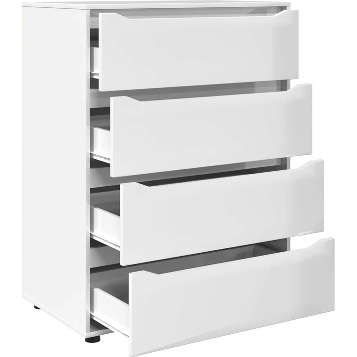 vidaXL Stauraumschränke 80 x 48 x 105 cm Holzwerkstoff Hochglanz Weiß 3406229 – Bild 7