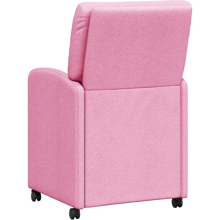 vidaXL Esszimmerstühle mit Rollen 2 pcs Rosa 57 x 67 x 95 cm Stoff 42017856 – Bild 5