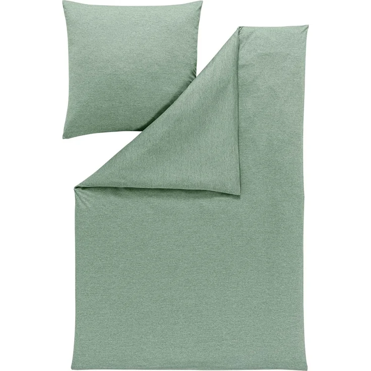 Estella Bettwäsche Takoma 6873 520 Mint Mako Interlock Jersey 200 x 200 + 2x 80 x 80 cm – Bild 1