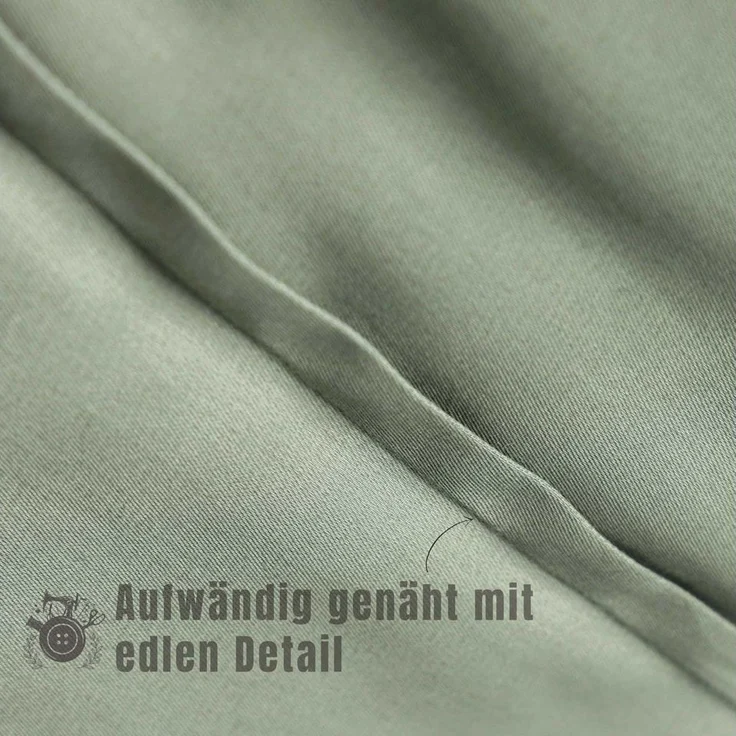 SCHÖNER WOHNEN-Kollektion Bettwäsche PLAIN Satin Bettwäsche, Baumwolle, 1 teilig, 135 x 200 cm in Grün – Bild 3