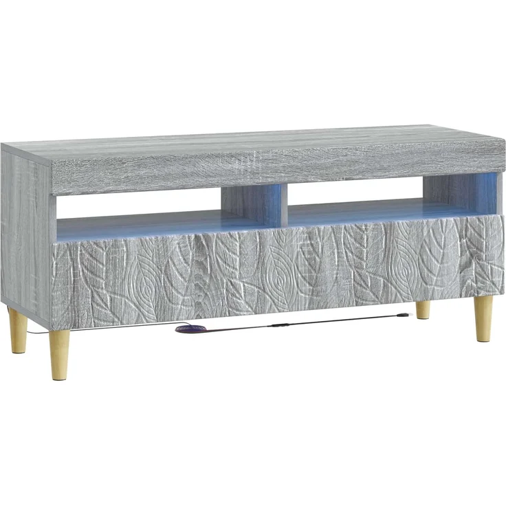 vidaXL 3-teiliges LED TV Regal DELFT Sonoma-Grau Holzwerkstoff 3416766 – Bild 5
