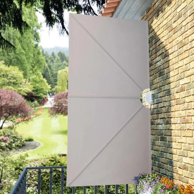 vidaXL Faltbarer Terrassen-Seitenfächer Creme 300×150 cm 44568 – Bild 3