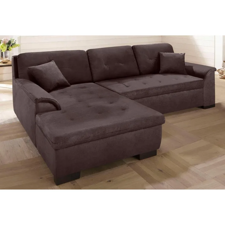 Home affaire Ecksofa BERGEN 267x178 cm, elegantes Design, whlw. mit Bettfunktion L-Form