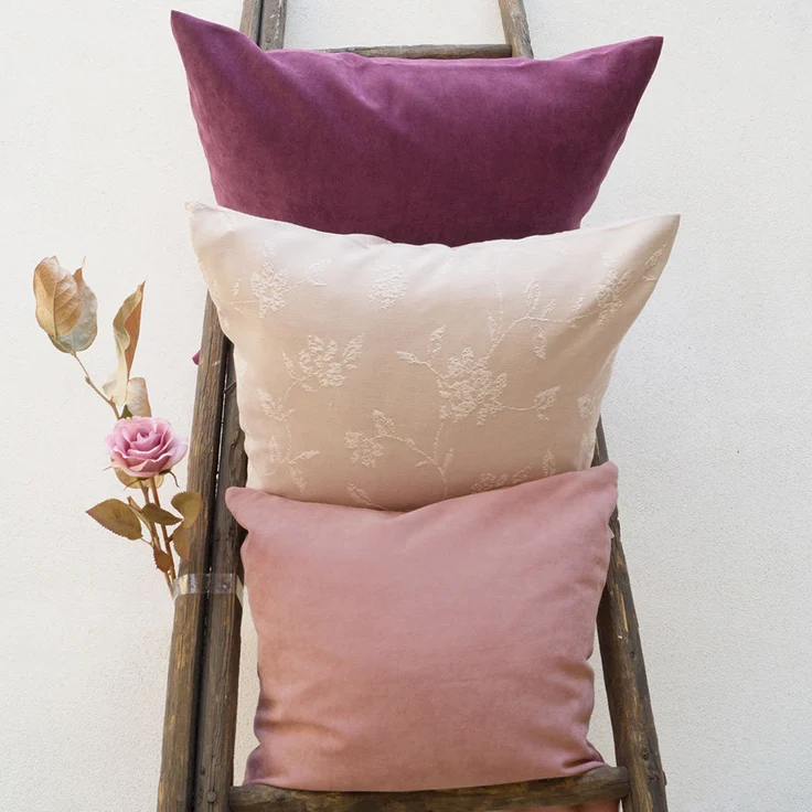 Kissen Deko von Lysel - rosa Uni Jerada 50x50 Polyester kissenbezug Dekokissen – Bild 3
