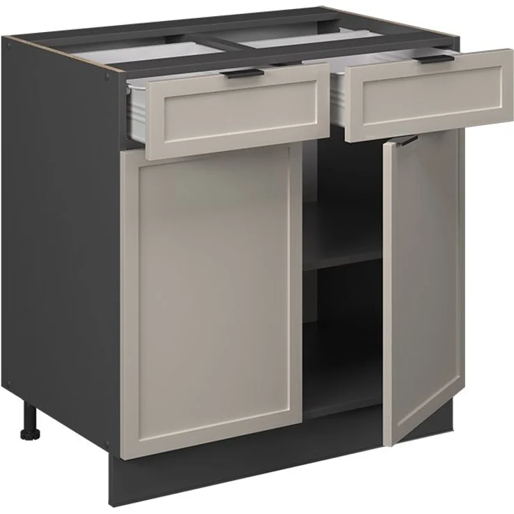Küchenunterschrank Fame-Line GrauBeige 80 cm , AP Anthrazit Vicco – Bild 4