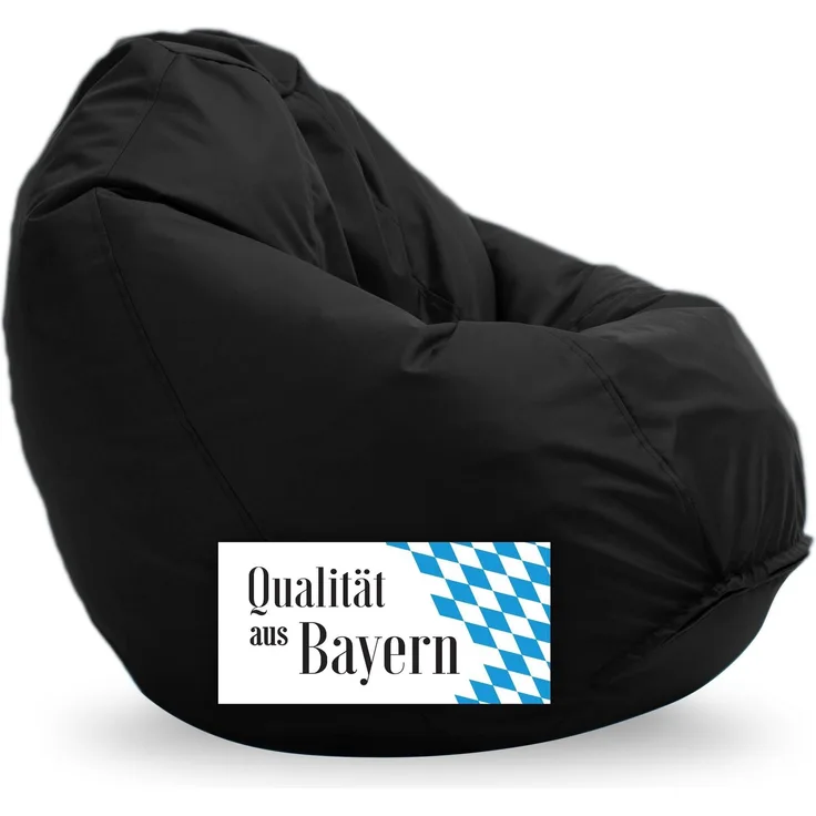 Bruni Kinder-Sitzsack Classico S in Schwarz – Sitzsack mit Innensack für Kinder, Abnehmbarer Bezug, lebensmittelechte EPS-Perlen als Bean-Bag-Füllung, aus Deutschland
