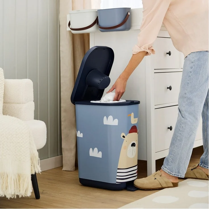 Rotho Babydesign Windeleimer, geruchsdicht, wandelbar zum klassischen Mülleimer – Bild 1