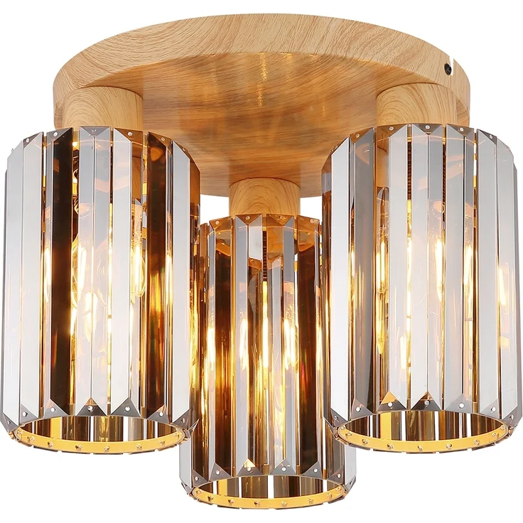 Moderne Deckenleuchte RUN 3-flammig mit Rauchglas Kristall Ø 35cm – Bild 2