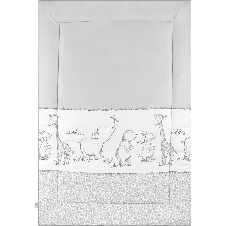 Julius Zöllner Baby Krabbeldecke , Grau, 95x135 cm, Safari