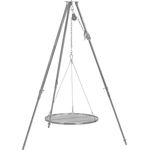 BBQ-Toro Dreibein Grill mit Ø 60 cm Grillrost | 110-175 cm | Dreibein für Schwenkgrill | Eisen Dreibein Gestell, Grillständer mit Rost | Hängegrill, Grillgestell, Dreibeingrill mit Kette