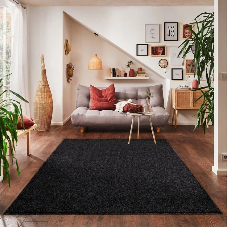 Carpettex Veloursteppich Unicolor - Einfarbig, Läufer, Höhe: 11 mm, Einfarbig Kurzflor Teppich Wohnzimmer verschiedene farben und größen – Bild 1