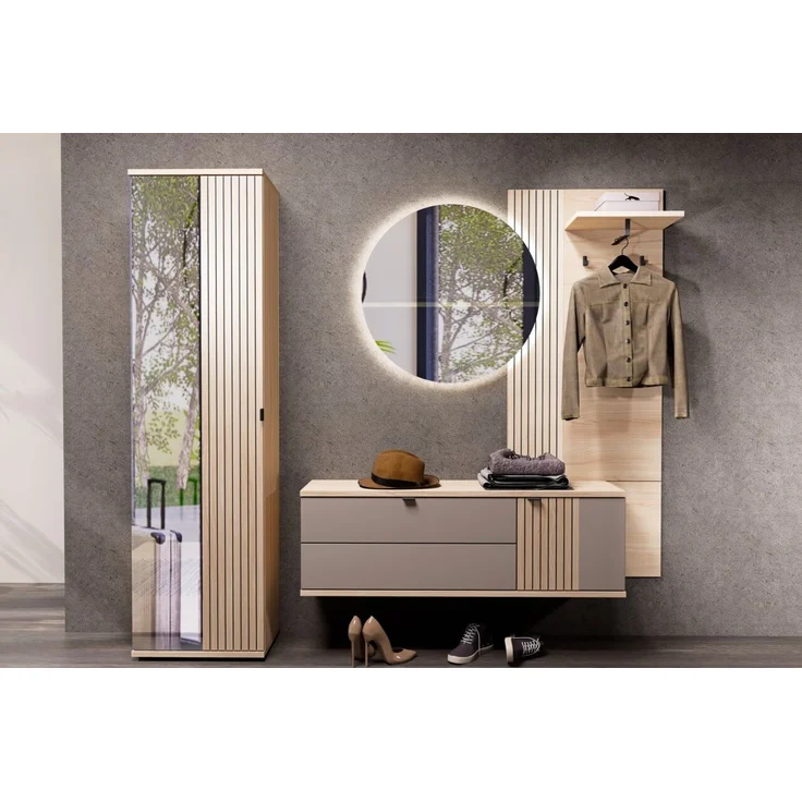 XORA 'PISA' Spiegel Rund, Spiegelglas klar, 80 x 80 x 5 cm, mit LED-Beleuchtung – Bild 3
