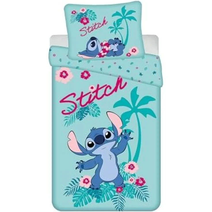 Disney Lilo & Stitch Bettwäsche Baumwolle 140x200 + 70x90 cm, Reißverschluss – Bild 1