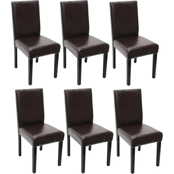 MCW Esszimmerstuhl Littau-6 (Set, 6 St), 6er-Set, Hohe Rückenlehne, Rutschfest durch Kunststoff-Bodenschoner