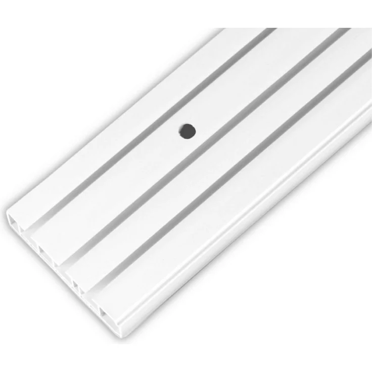 Bestlivings Gardinenschiene Innenlauf Komplettset 90-480 cm, 3-läufig, 90 cm, mit Bohren, verschraubt, Kunststoff, flach, weiß, inkl. Befestigungsset – Bild 5