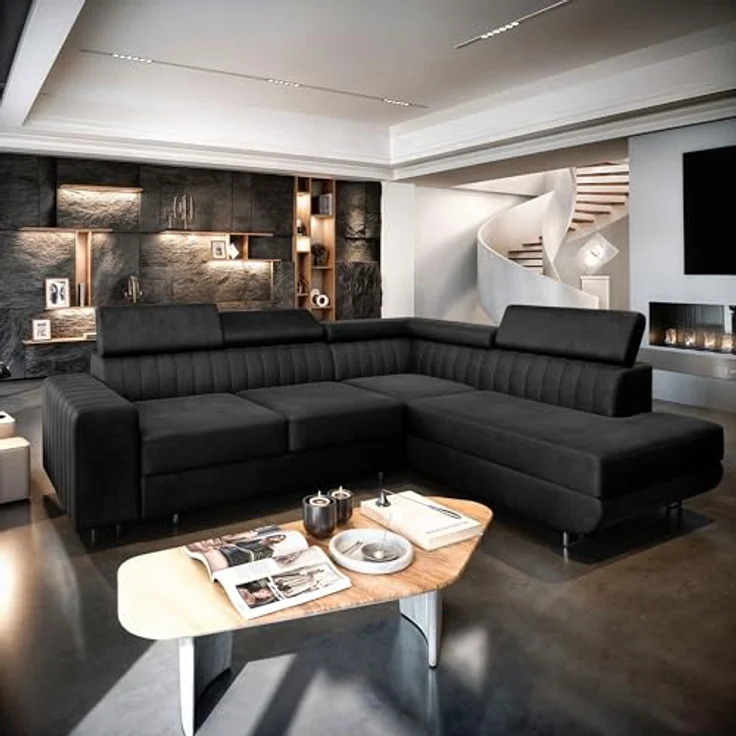 Masseno Ecksofa NOLA mit Schlaffunktion L-Form, Sofa mit Bettkasten – Bild 3