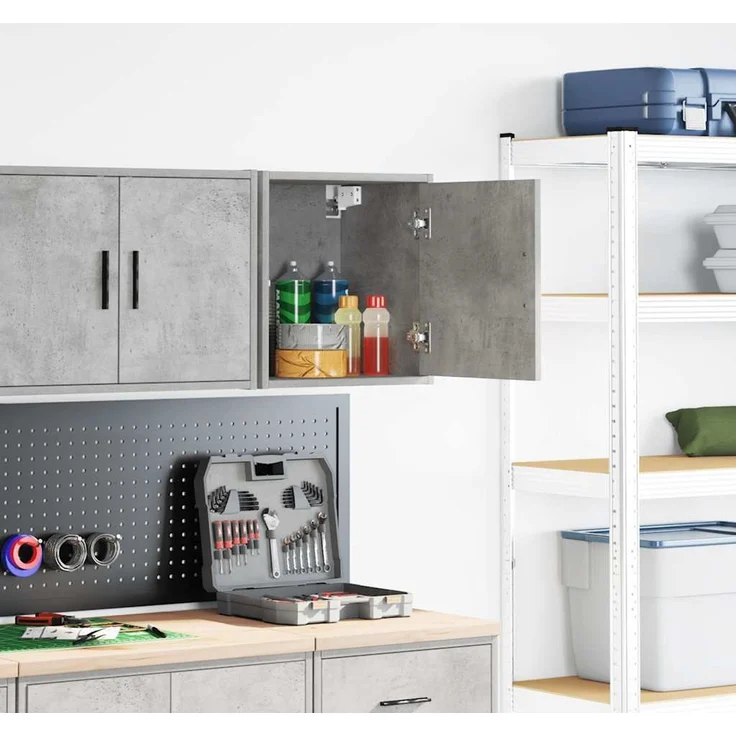 vidaXL Garagen-Wandschrank Betongrau Holzwerkstoff 860631 – Bild 1