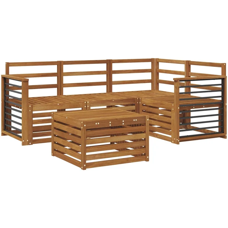 vidaXL Outdoor-Sofagarnitur 5 stk. 4-Sitzer Natur Massivholz Akazie 3374779 – Bild 2