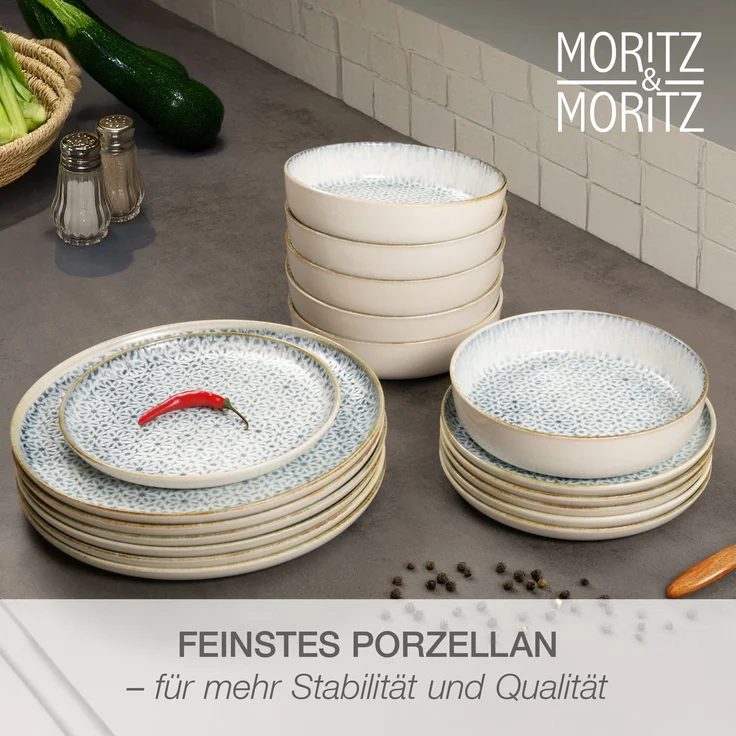 Moritz & Moritz ALHAMBRA Geschirrset 18tlg, 6 Personen, Blau – Bild 5