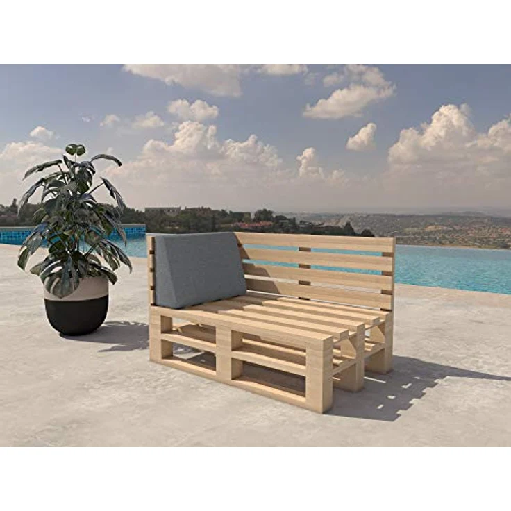 chilly pilley Palettenkissen Gartenkissen Palettenauflage Palettenpolster Indoor Outdoor Waschbar Abnehmbar Sitzkissen Rückenkissen (Seitenkissen 60 x 40 x 10/20, Silber) – Bild 5