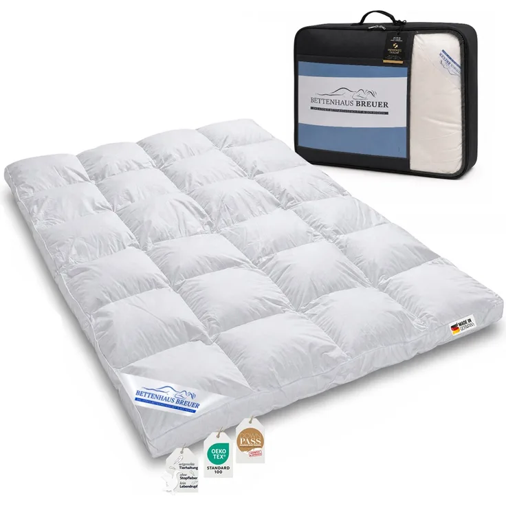 Super warme 100% Winter Hochsteg Daunendecke 1230g Daunen 135x200