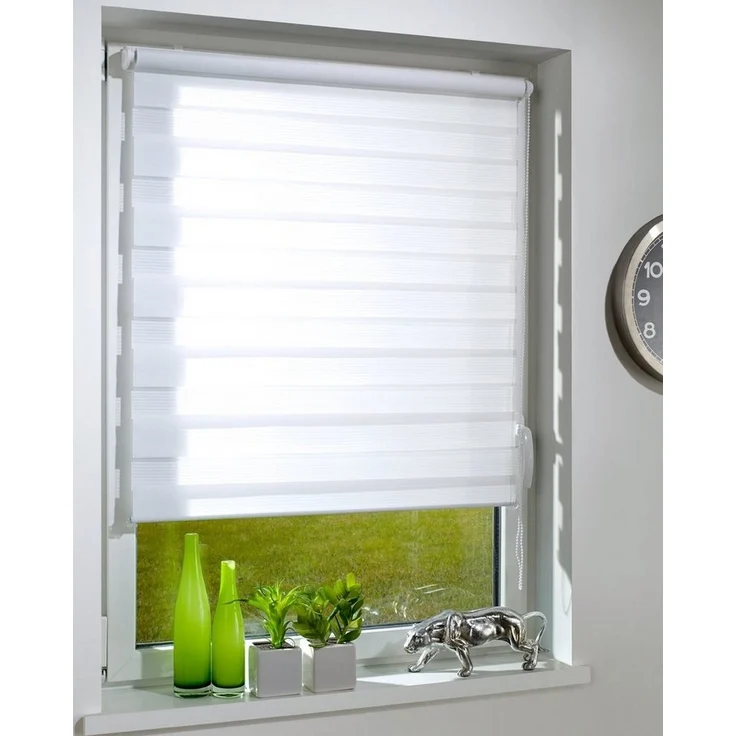 Doppelrollo Duo-Doppelrollo KLEMMFIX, DécoProfi, Lichtschutz, mit Bohren/ohne Bohren, Fenster- oder Wandmontage, abwechselnd transparent und blickdicht gewebtes Textil – Bild 2