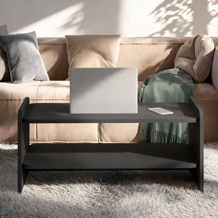 Skye Decor 'Amon - Anthracite' Couchtisch, Anthrazit, 89,8 x 39,8 x 44,8 cm – Bild 2