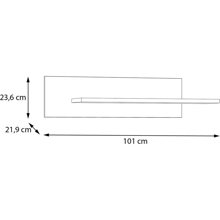Wandboard >SKELPE< in Weiss / Artisan Eiche Dekor - 101x23,6x21,9cm (BxHxT) – Bild 4