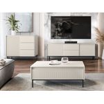 Wohnzimmer-Set Ozmi II Kommode, TV-Lowboard, Couchtisch (Farbe: Cashmere)