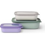 Mepal | Cirqula Frischhaltedosen | rechteckig 3-teilig Set | Größen: 500, 1000, 2000 ml | stapelbar & spülmaschinenfest | ideal zur Vorratshaltung