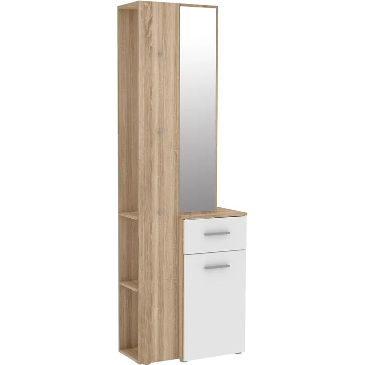 Kompaktgarderobe >Lokri< in Sonoma-Eiche - 64,2x196x34,1cm (BxHxT)