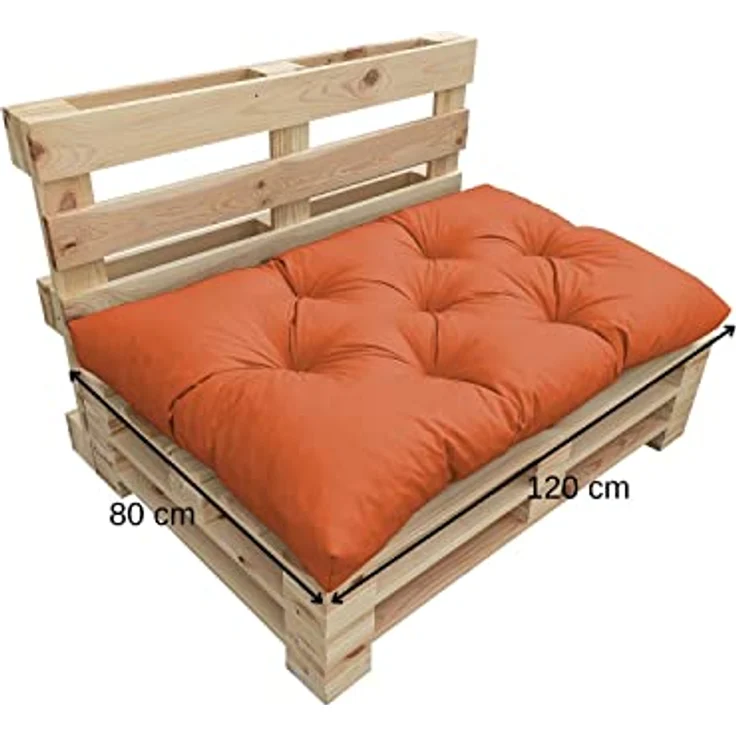 chilly pilley Palettenkissen Wasserdicht Palettenauflage Palettenpolster Palettenmöbel Gartenkissen Wasserfest Wasserabweisend viele Größen und Farben (Set 5 er. Orange) – Bild 6