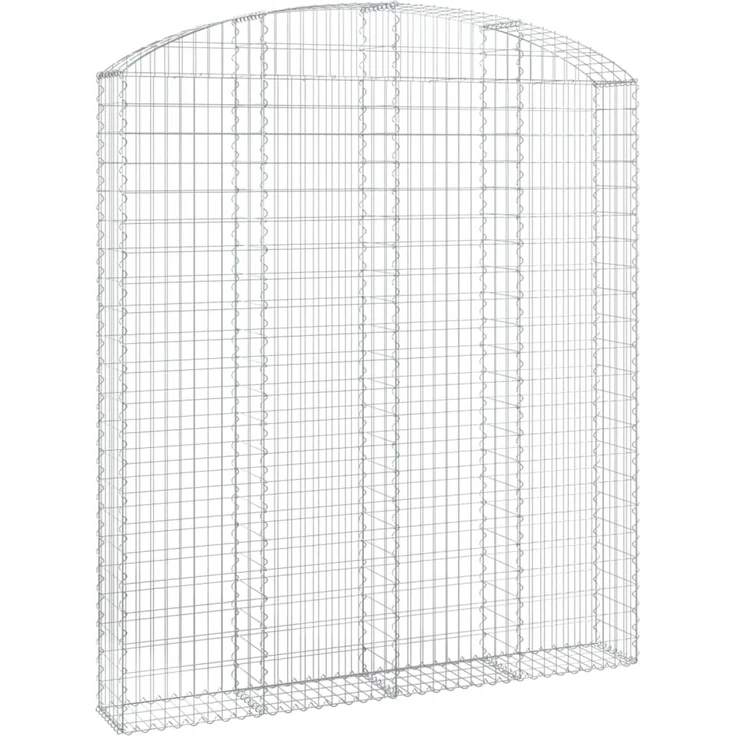 vidaXL Gabione mit Hochbogen 200x30x220/240 cm Verzinktes Eisen 153471 – Bild 2
