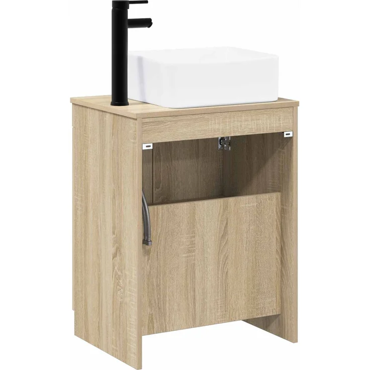 vidaXL Waschbeckenschrank Sonoma-Eiche 54 x 41 x 100 cm Holzwerkstoff 3404234 – Bild 7