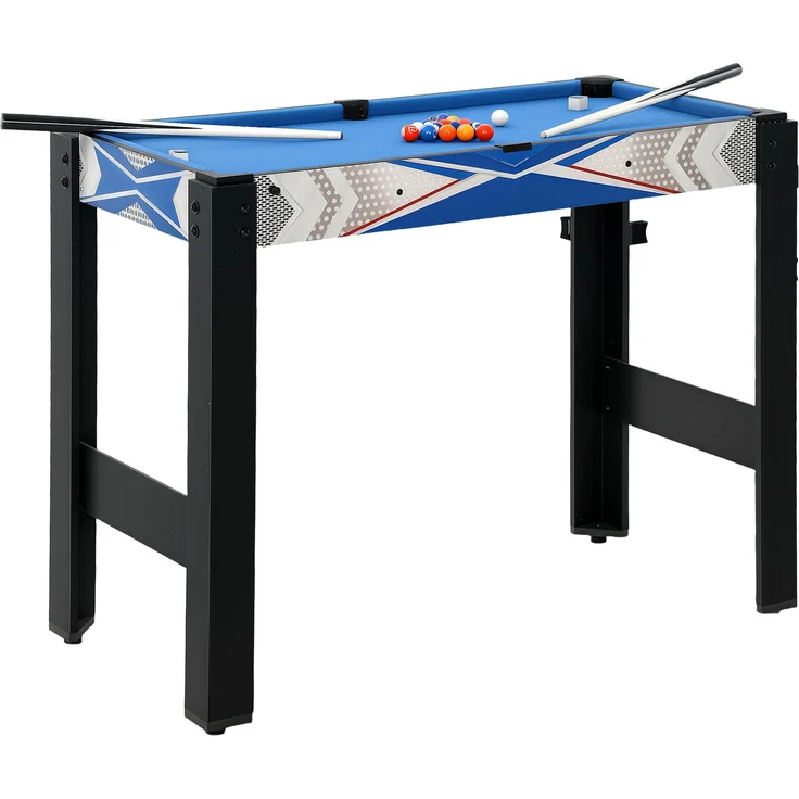 MELAYR, 5-in-1 Mini Spieletisch, Billard, Tischtennis, Hockey, Basketball, 91 x 45.5 x 76 cm, Blau+Schwarz – Bild 2