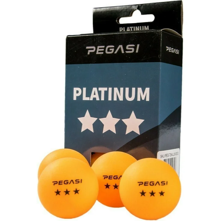 Pegasi 3-Sterne Tischtennisbälle 6Stk. Orange – Bild 1