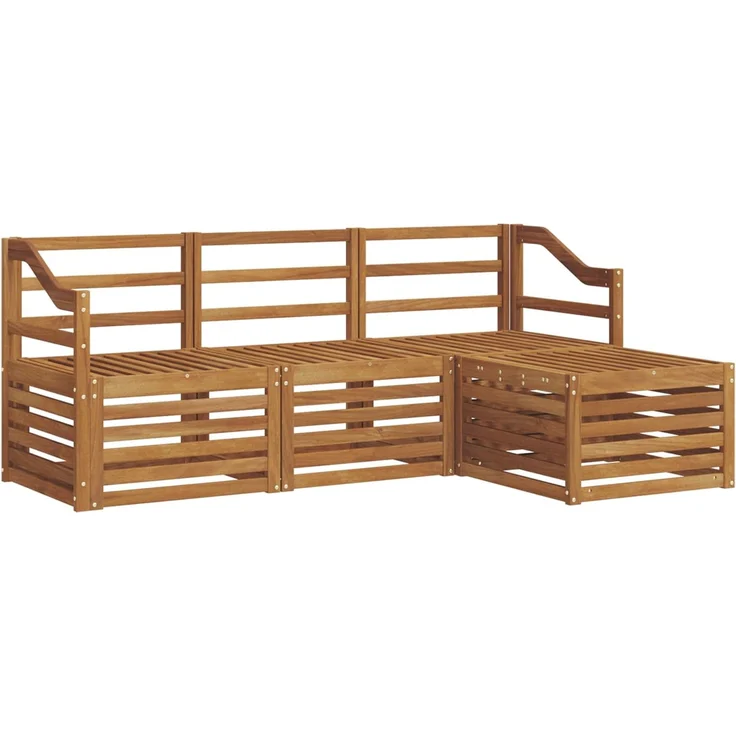 vidaXL Outdoor-Sofagarnitur 4 stk. 4-Sitzer Natur Massivholz Akazie 3374624 – Bild 2