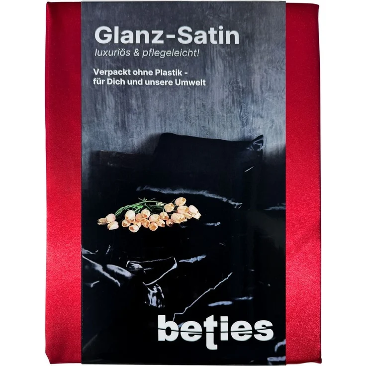 beties Kissenbezug Glanz Satin, (1 Stück), 40x40 cm karmin-rot – Bild 3