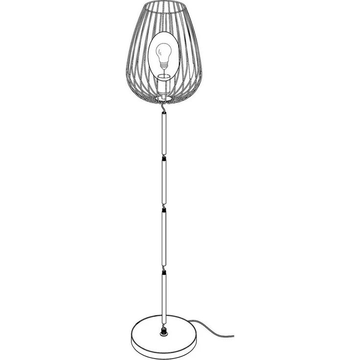 Eglo 49474 Stehleuchte Standleuchte NEWTOWN Stahl schwarz E27 max. 1X40W H:159,5cm Ø27,5cm mit Fußtrittschalter – Bild 2